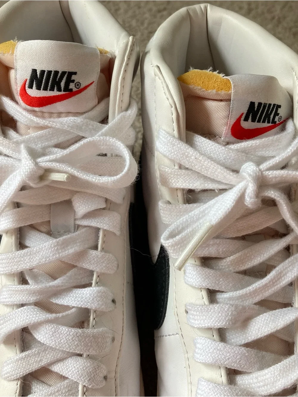 Nike Women’s White High-Top Sneakers with Black Swoosh - Picture 3 of 13